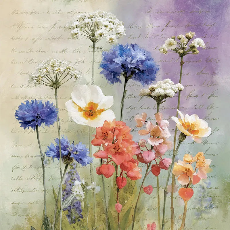 Watercolor Wildflower Garden Wooden Jigsaw Puzzle