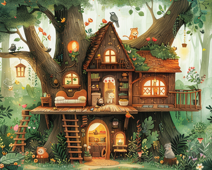 Forest Treehouse Wooden Jigsaw Puzzle