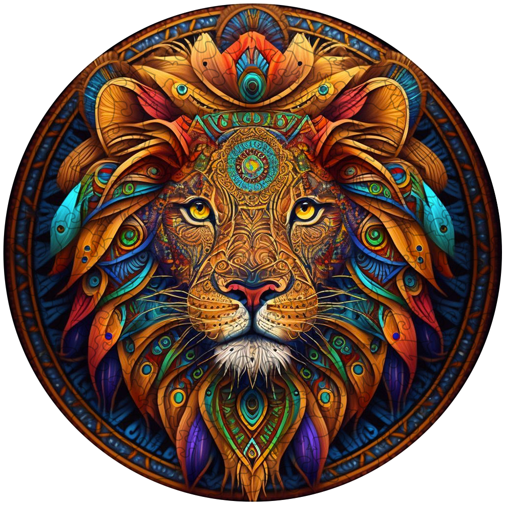 Mandala Leo Wooden Jigsaw Puzzle