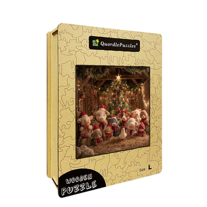 Holiday Barn Animals Wooden Jigsaw Puzzle