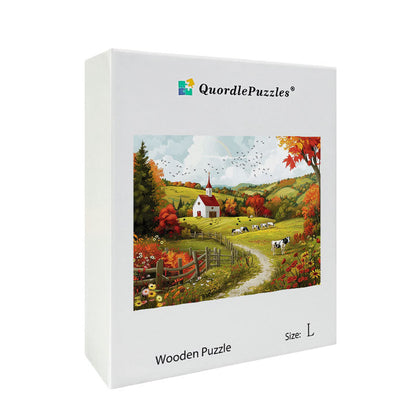 Autumn Farm Wooden Jigsaw Puzzle