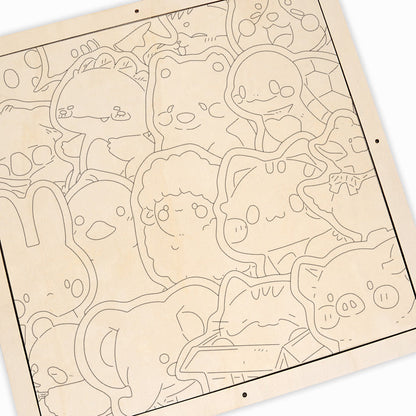 Animal Gathering - Wooden Coloring Puzzle
