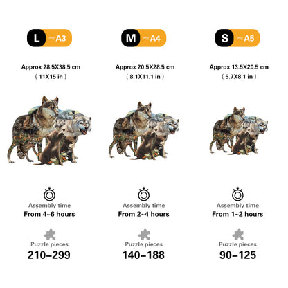 🔥LAST DAY 89% -Wolf Pack Wooden Jigsaw Puzzle