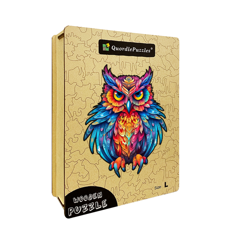 🔥LAST DAY 92% -Cute Colorful Owl Wooden Jigsaw Puzzle