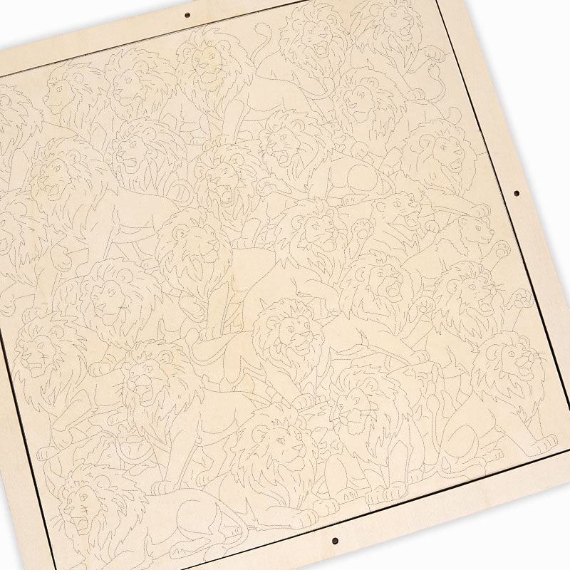 Majestic Lions - Wooden Coloring Puzzle