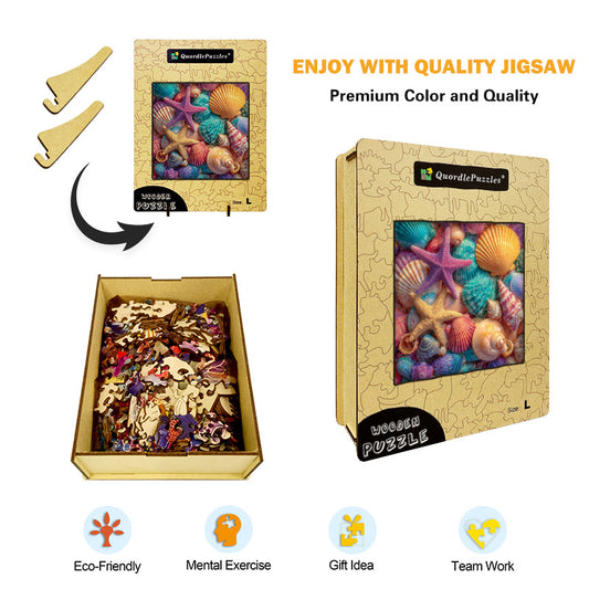 Colorful Seashells Wooden Jigsaw Puzzle