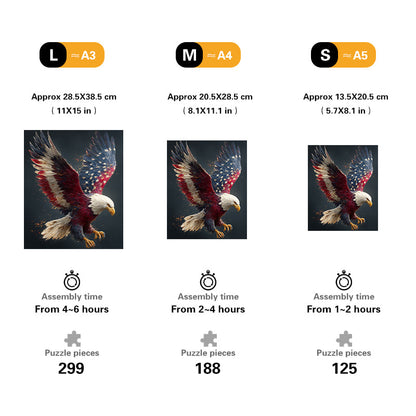 Patriotic Eagle Wooden Jigsaw Puzzle