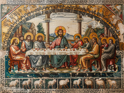 Last Supper Mosaic Wooden Jigsaw Puzzle