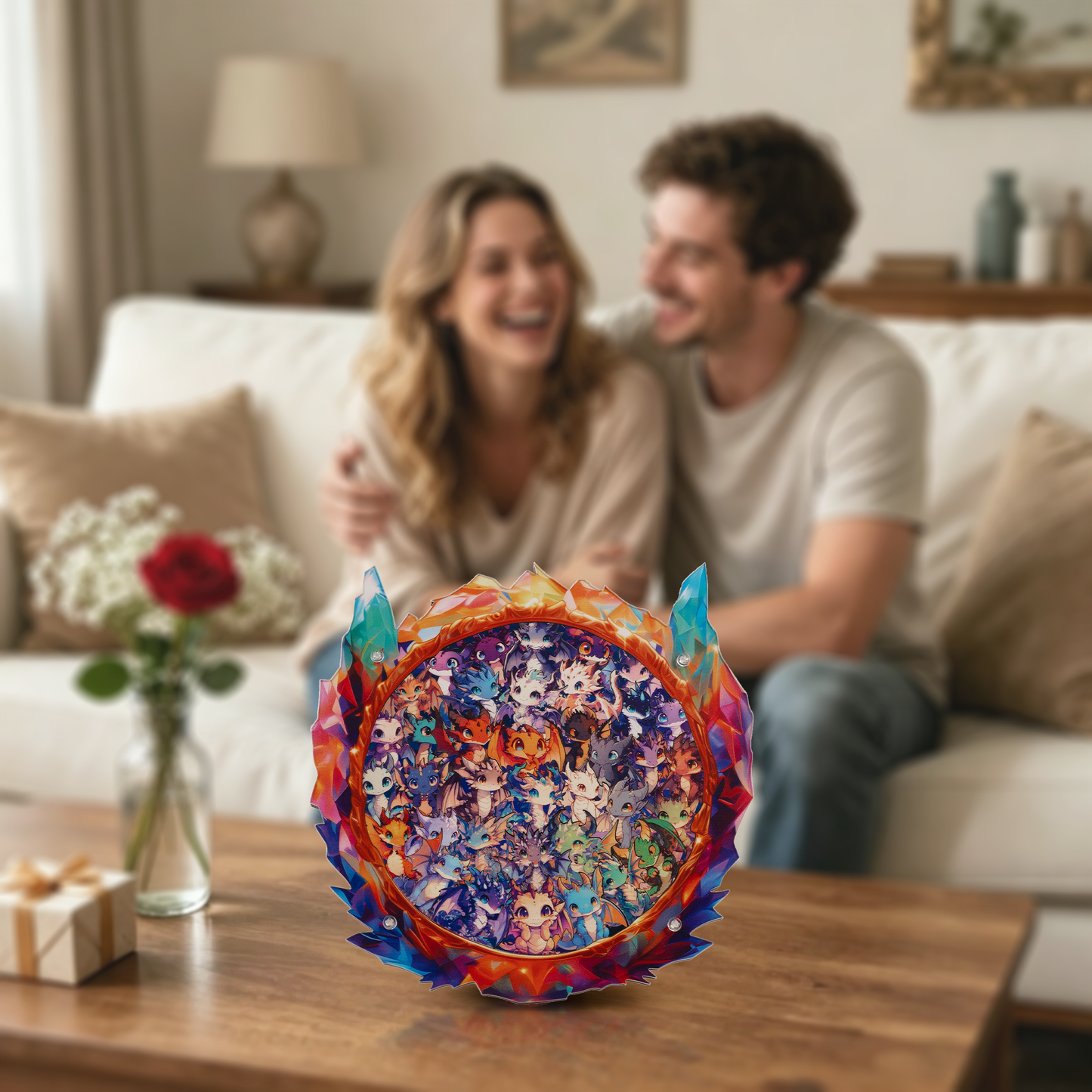 Crystal Dragon Gathering Display Puzzle