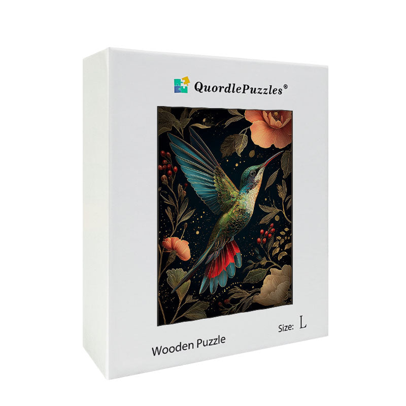 Vibrant Hummingbird Wooden Jigsaw Puzzle