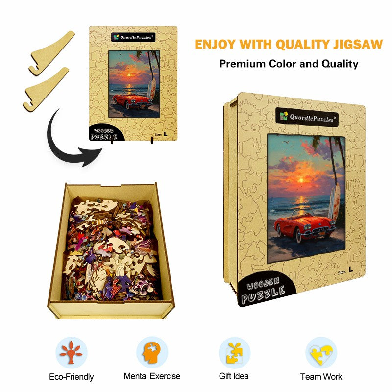 Tropical Car Wooden Jigsaw Puzzle