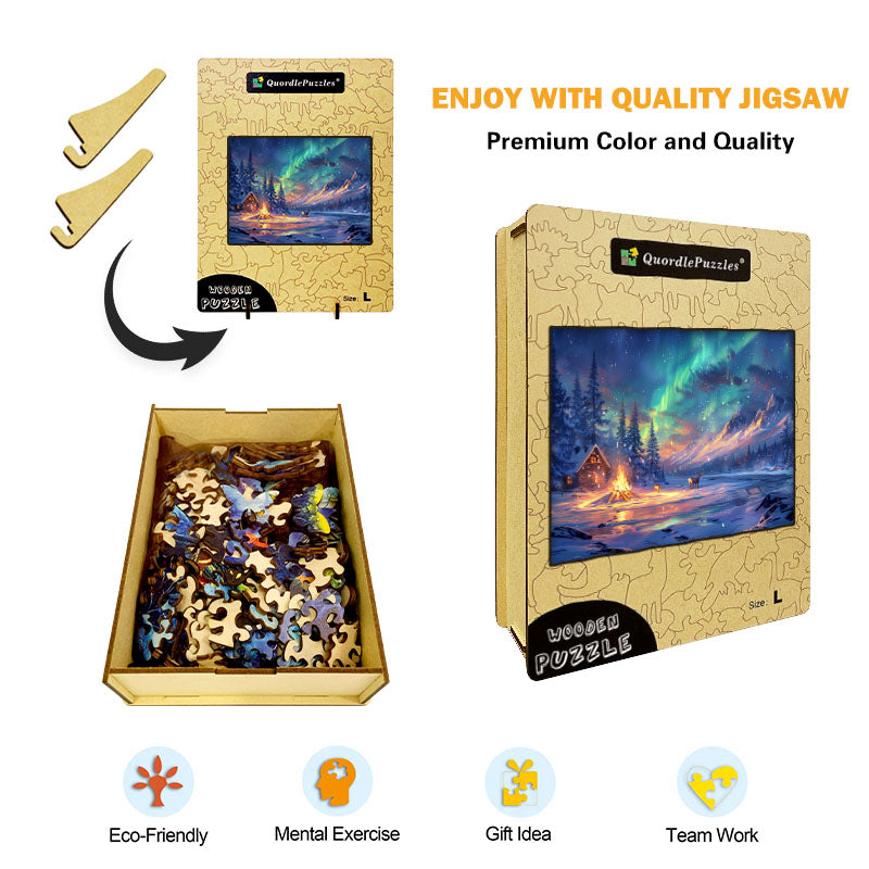 Aurora Night Wooden Jigsaw Puzzle