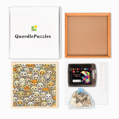 Sheep Friends - Wooden Coloring Puzzle