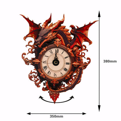 Crimson Dragon Timekeeper Wooden Clock Puzzle