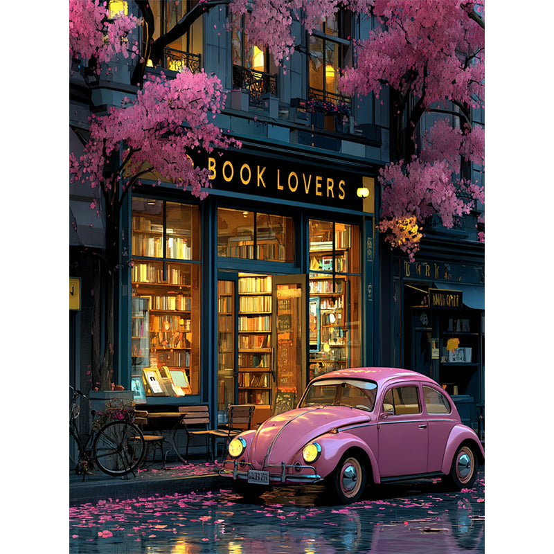 Night Bookstore Wooden Jigsaw Puzzle