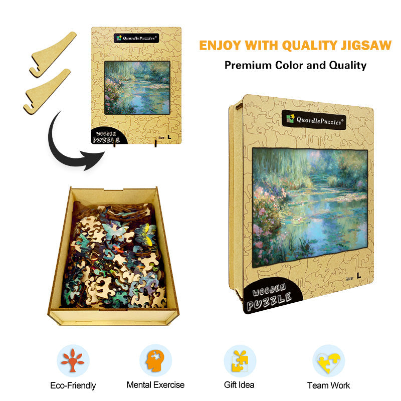 Water Lilies Wooden Jigsaw Puzzle