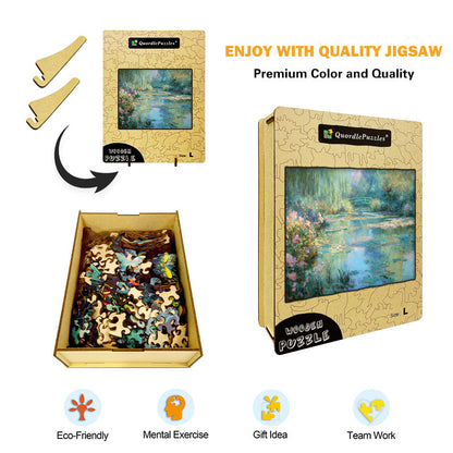 Water Lilies Wooden Jigsaw Puzzle