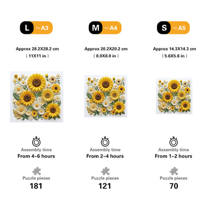 Sunflower Bliss Garden Wooden Jigsaw Puzzle