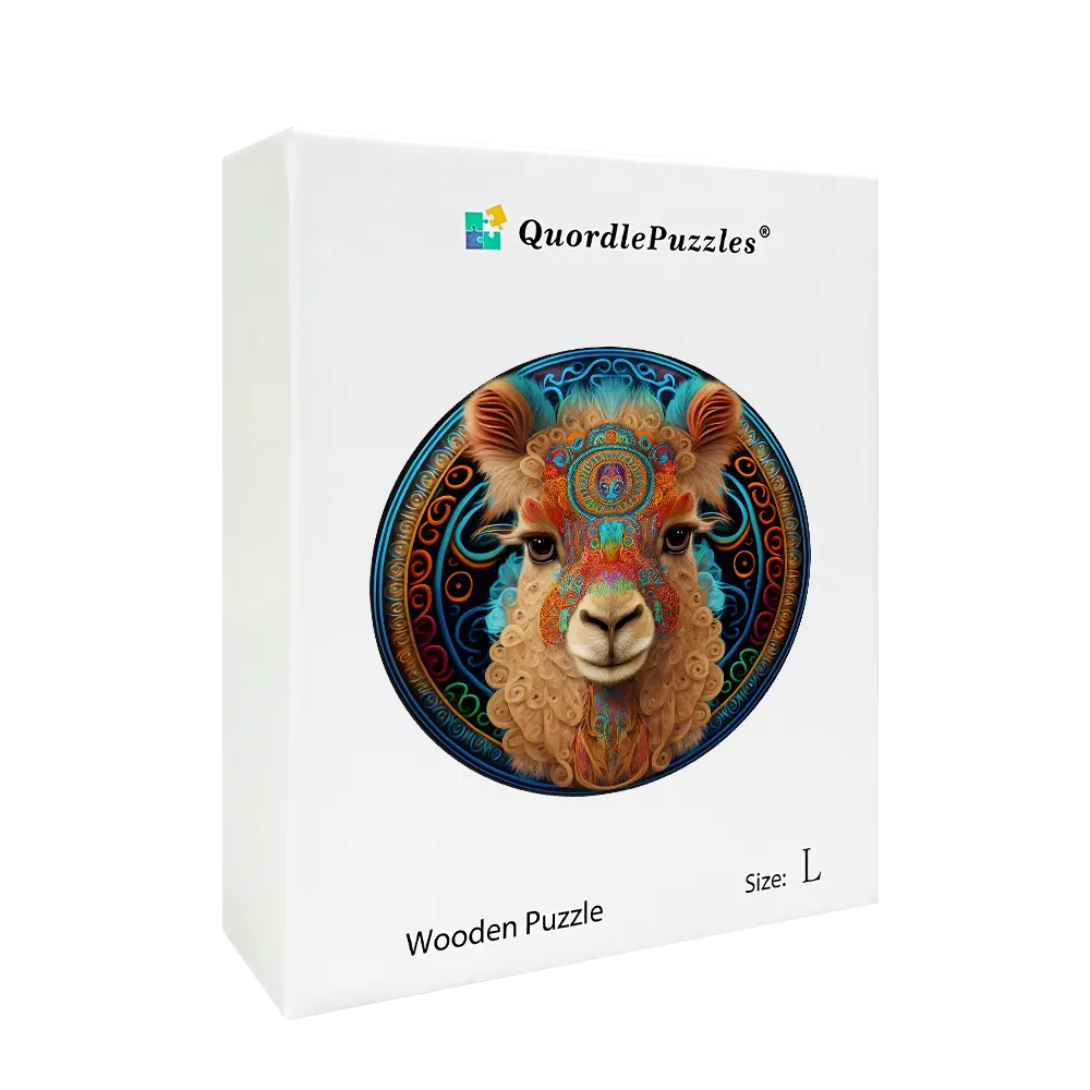 Alpaca Mandala Wooden Jigsaw Puzzle