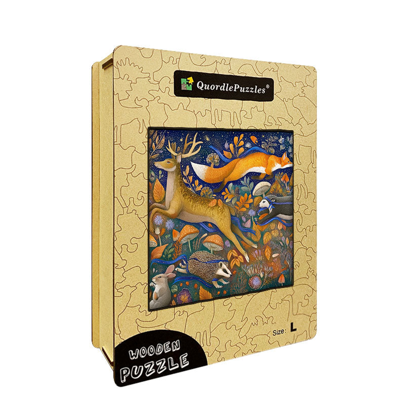 Autumnal Creatures Wooden Jigsaw Puzzle