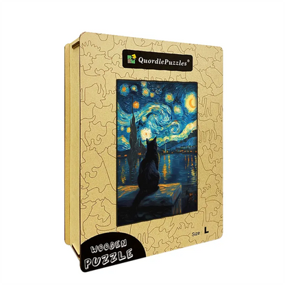 Puzzle Chat Noir à la Manière de Van Gogh