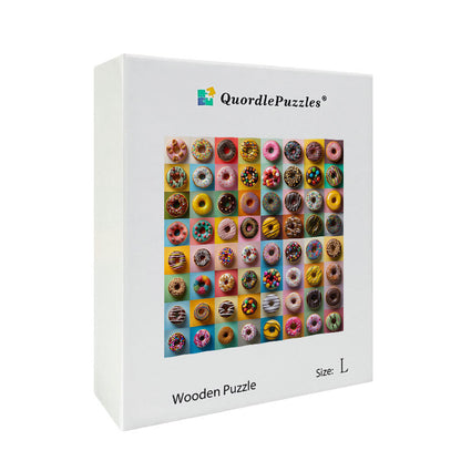 Donut Grid Wooden Jigsaw Puzzle