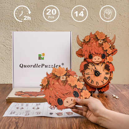 Blooming Timekeeper Wooden Clock Puzzle