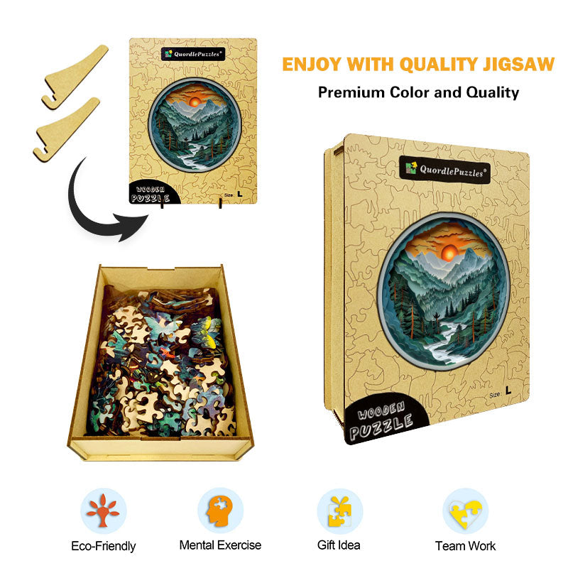 Paper Mountains Wooden Jigsaw Puzzle