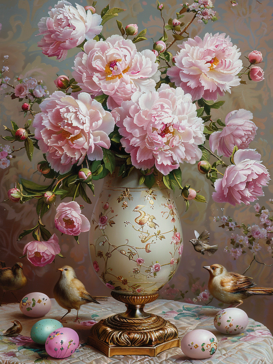 Floral Elegance with Birds Wooden Jigsaw Puzzle