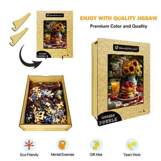 Garden Breakfast Wooden Jigsaw Puzzle