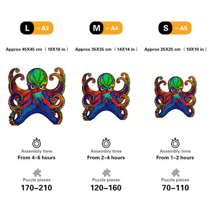 Rainbow Reef Octopus Wooden Jigsaw Puzzle