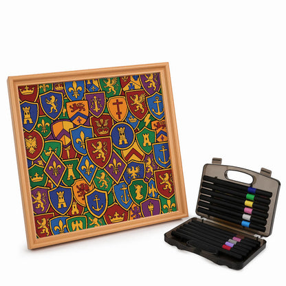 Badge Collection - Wooden Coloring Puzzle