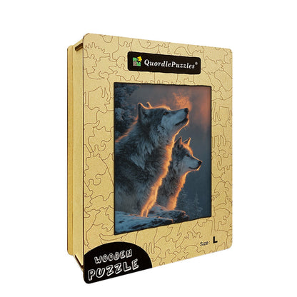 Gray Wolves Wooden Jigsaw Puzzle
