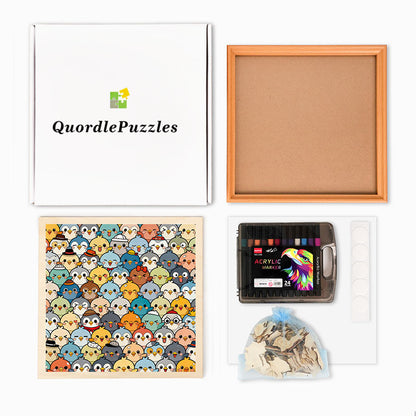 Bird Crowd - Wooden Coloring Puzzle