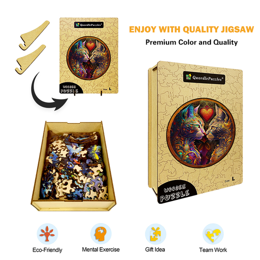 Pisces Cat Zodiac Wooden Jigsaw Puzzle
