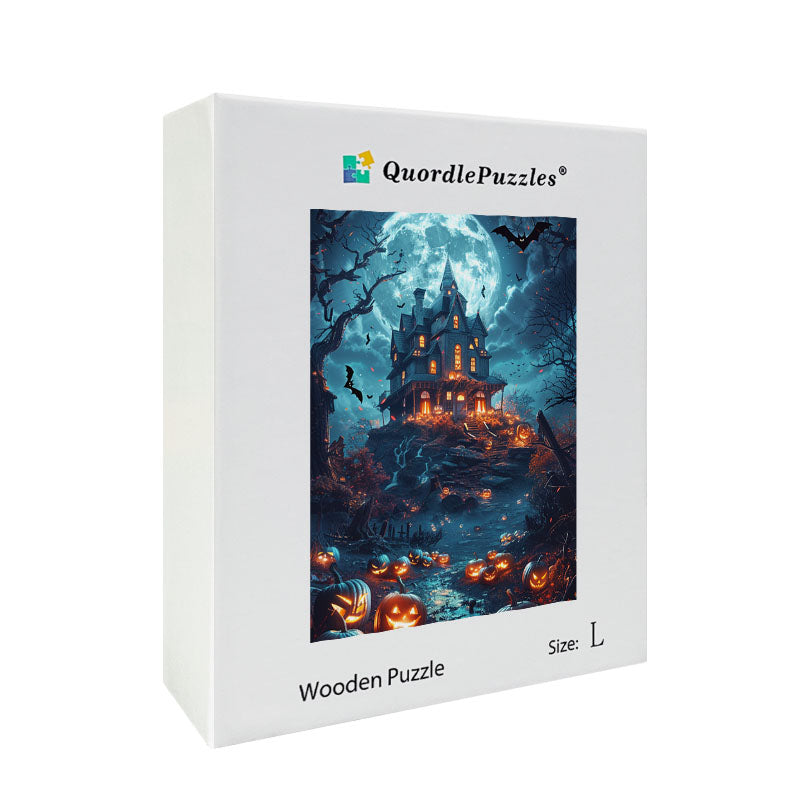 Halloween Haunted House Wooden Jigsaw Puzzle