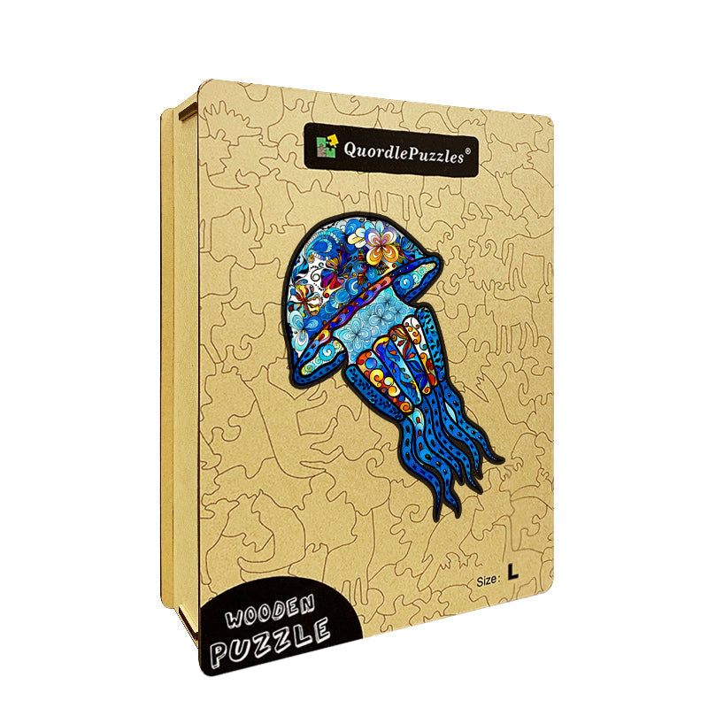 Ocean Bloom Squid Wooden Jigsaw Puzzle