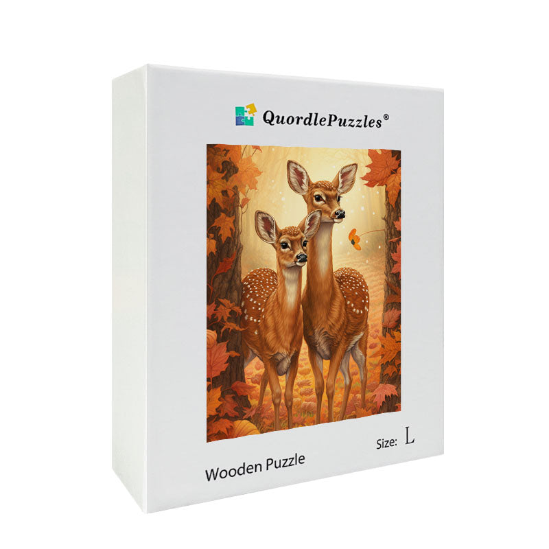 Autumn Deer in the Forest Wooden Jigsaw Puzzle