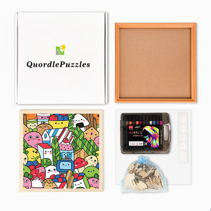 Food Friends - Wooden Coloring Puzzle