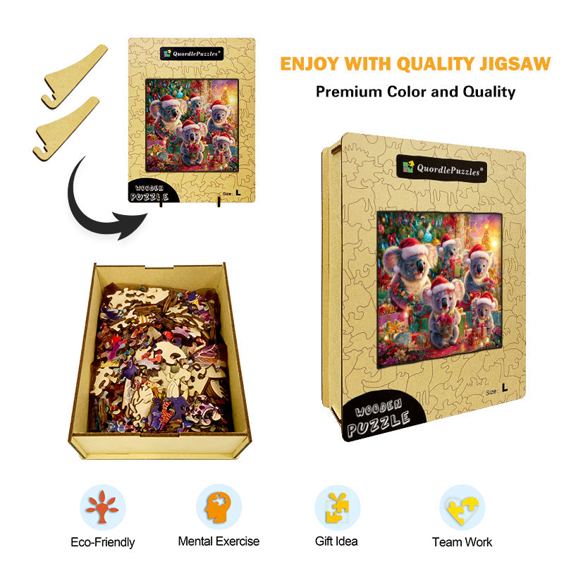 Holiday Koalas Wooden Jigsaw Puzzle