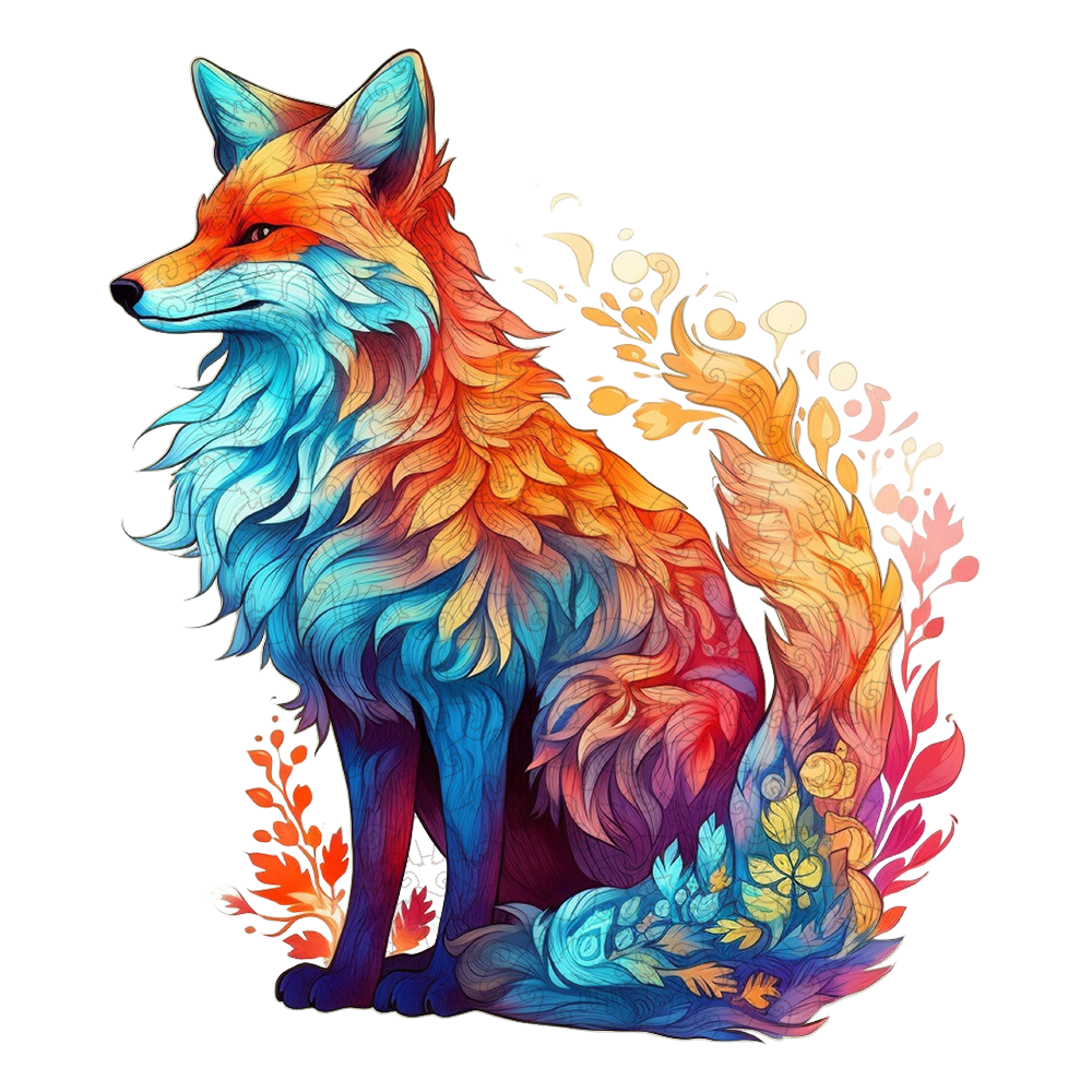 🔥Last Day 86% OFF-Wonderful FOX Colourful Wooden Jigsaw Puzzle