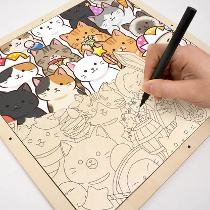 Magic Kittens - Wooden Coloring Puzzle