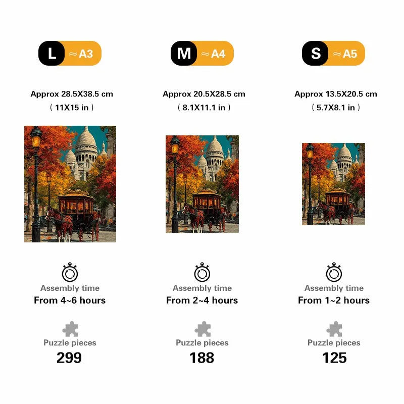 Paris Autumn Wooden Jigsaw Puzzle
