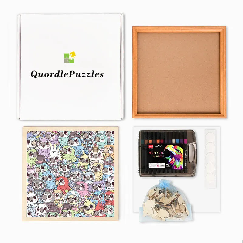 Budgerigar - Wooden Coloring Puzzle