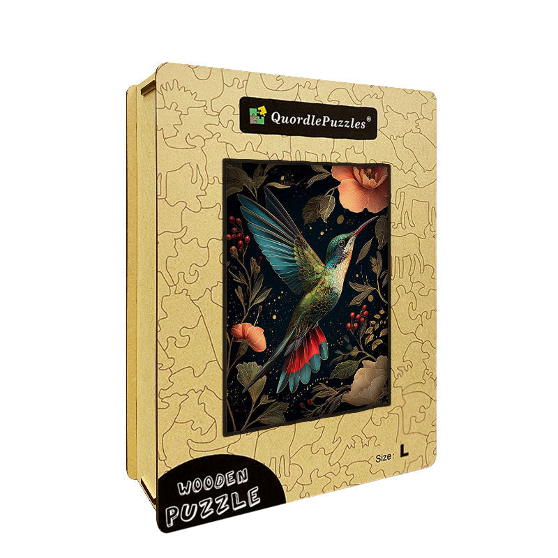 Vibrant Hummingbird Wooden Jigsaw Puzzle
