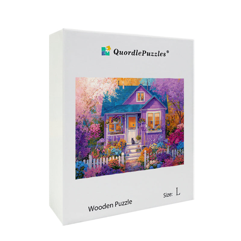 Flower Cottage Wooden Jigsaw Puzzle