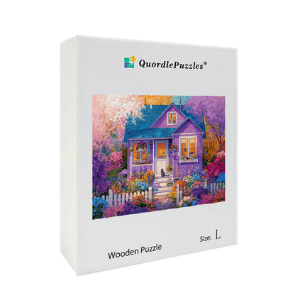 Flower Cottage Wooden Jigsaw Puzzle