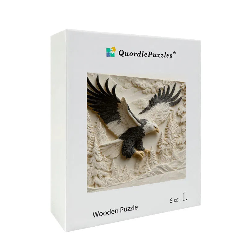 Carved Eagle in Flight Wooden Jigsaw Puzzle