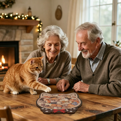 Cozy Cat Gathering Display Puzzle
