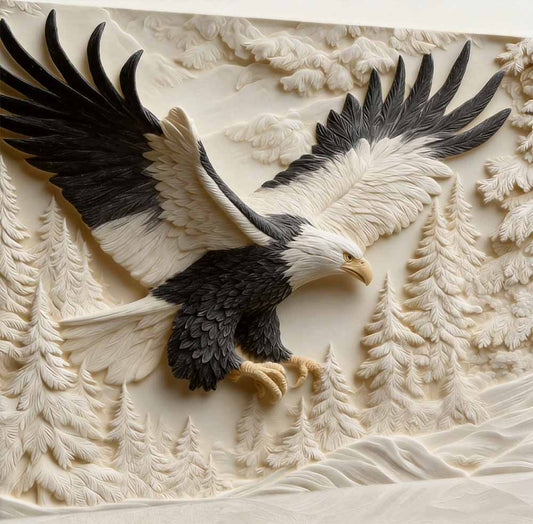 Carved Eagle in Flight Wooden Jigsaw Puzzle